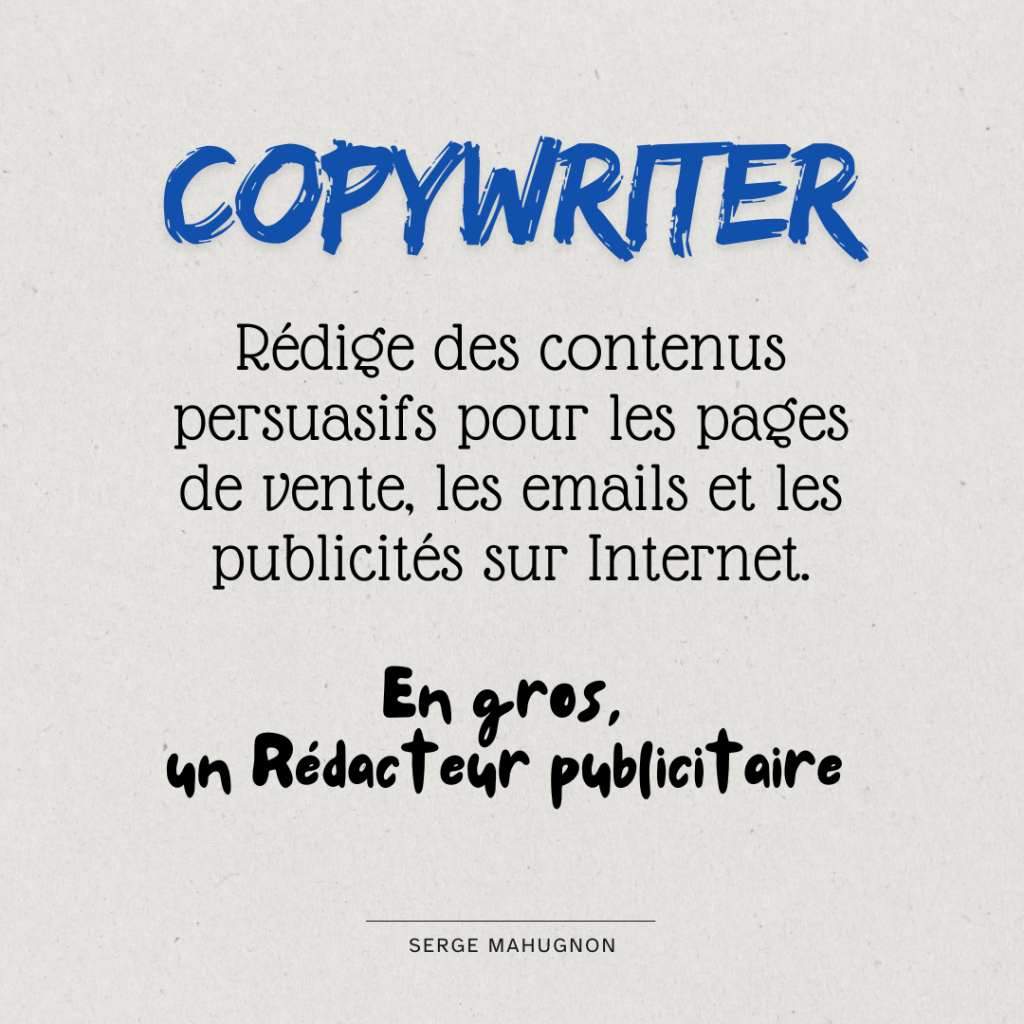 métiers copywriter